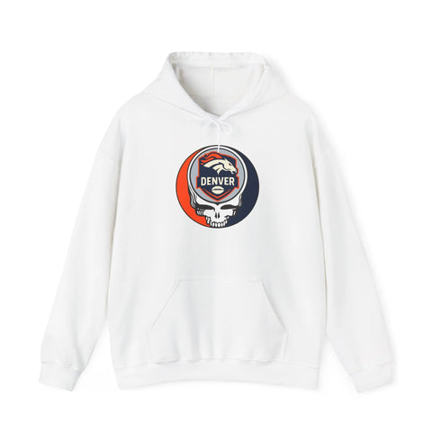 Grateful Dead - Denver Broncos Stealie Grateful Dead Hooded Sweatshirt - NFL - StealieShop