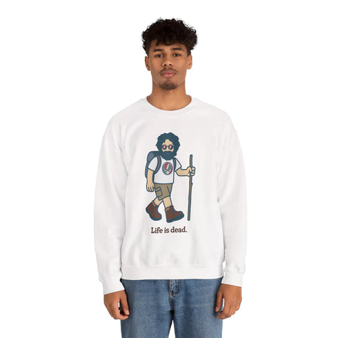 Grateful Dead - Hikin' Jerry | Life is dead. Crewneck Sweatshirt - StealieShop