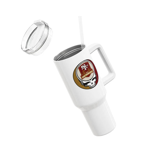 Grateful Dead - San Francisco 49ers Stealie "Fat Man" Tumbler, Double Insulated 40oz Travel Mug - StealieShop