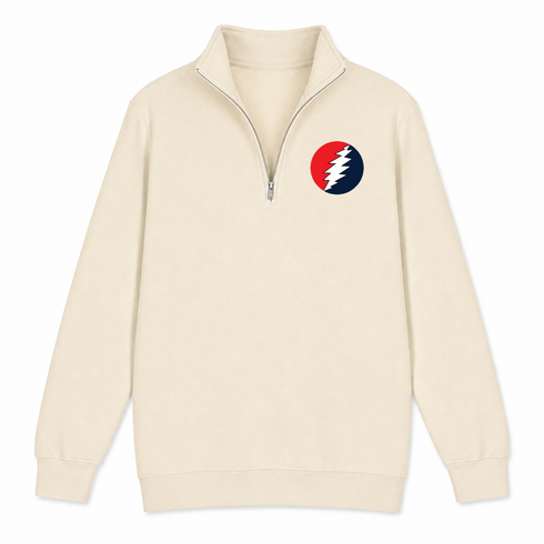 Classic - Premium Grateful Dead Quarter-Zip Pullover - Sand - 2