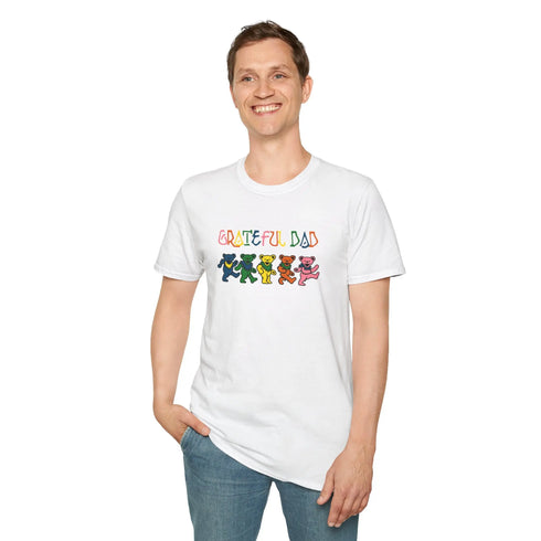 Grateful Dead - Grateful Dad Colors Dancing Bears Grateful Dead T-Shirt - StealieShop