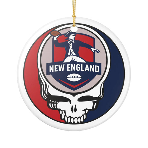 Grateful Dead - New England Baseball Stealie Christmas Ornament - StealieShop
