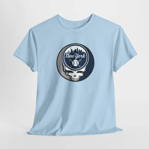Grateful Dead - Front + Back Print - New York Yankees Classic Stealie / Dancing Bear T-Shirt - MLB - StealieShop