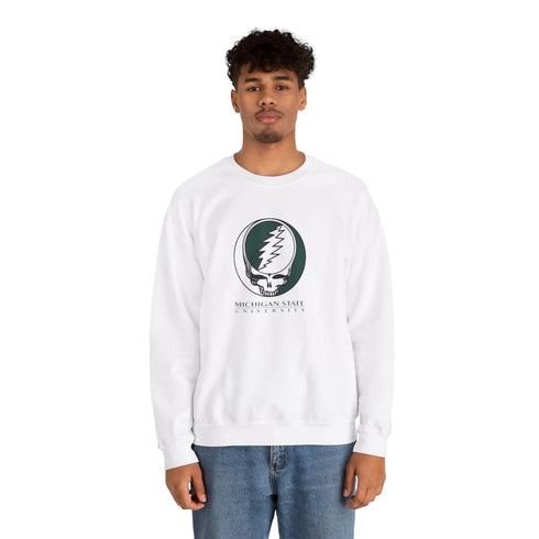 Michigan State Grateful Dead Stealie Crewneck Sweatshirt - StealieShop
