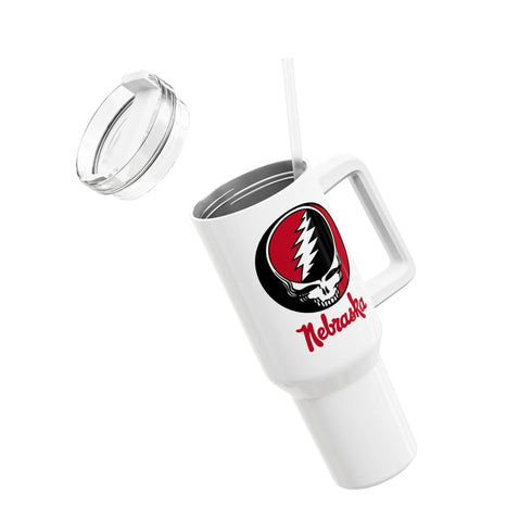 Grateful Dead - University of Nebraska Stealie "Fat Man" Tumbler, Double Insulated 40oz Travel Mug - StealieShop