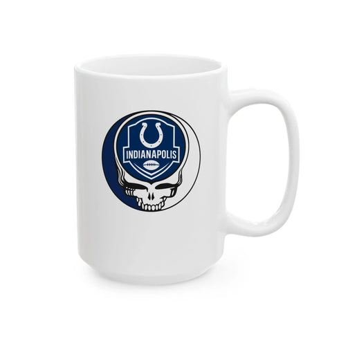 Grateful Dead - Indianapolis Colts Stealie Ceramic Coffee Mug - NFL - StealieShop