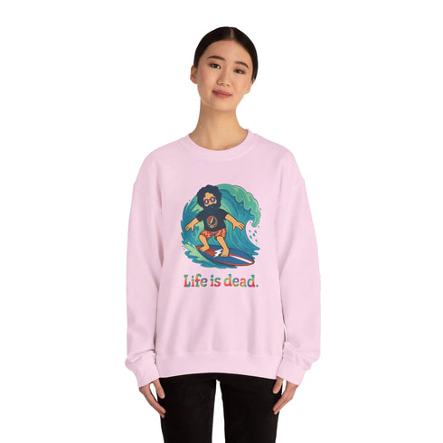 Grateful Dead - Surfing Jerry Life is dead. Crewneck Sweatshirt - StealieShop