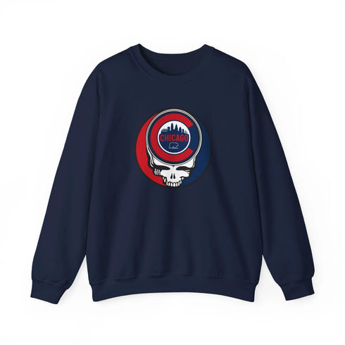 Grateful Dead - Chicago Cubs Stealie Grateful Dead Crewneck Sweatshirt - MLB - StealieShop
