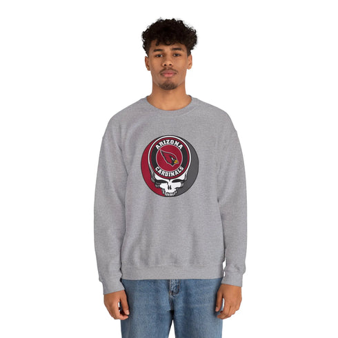 Grateful Dead - Arizona Cardinals Grateful Dead Stealie Crewneck Sweatshirt - StealieShop