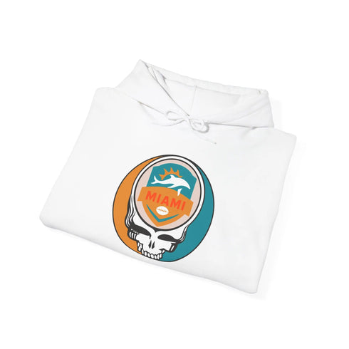Grateful Dead - Miami Dolphins Stealie Grateful Dead Hooded Sweatshirt - NFL - StealieShop