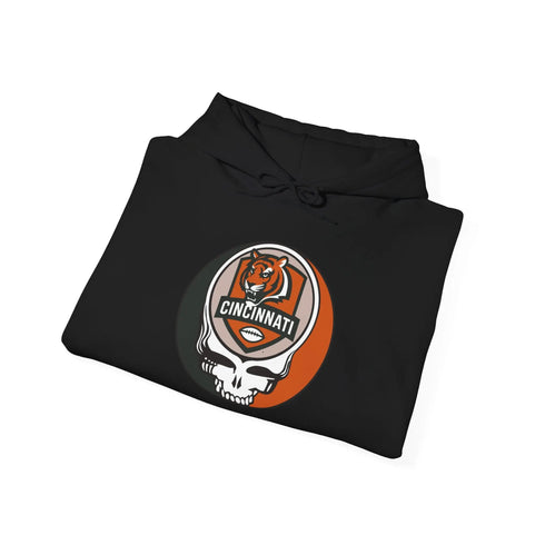 Grateful Dead - Cincinnati Bengals Stealie Grateful Dead Hooded Sweatshirt - NFL - StealieShop