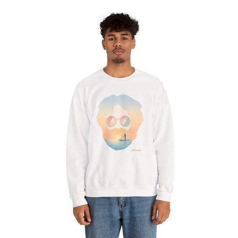 Grateful Dead - Tropical Jerry Life is dead. Crewneck Sweatshirt - StealieShop