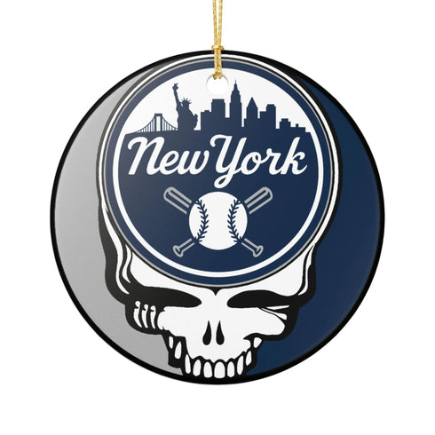 Grateful Dead - New York Baseball Stealie Christmas Ornament - StealieShop