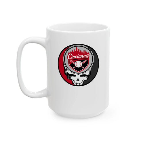 Grateful Dead - Cincinnati Reds Stealie Ceramic Mug - MLB - StealieShop