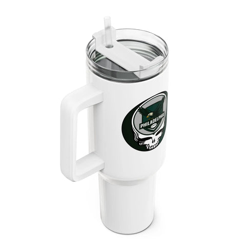 Grateful Dead - Philadelphia Eagles Stealie "Fat Man" Tumbler, Double Insulated 40oz Travel Mug - NFL - StealieShop