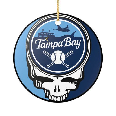 Grateful Dead - Tampa Bay Baseball Stealie Christmas Ornament - StealieShop