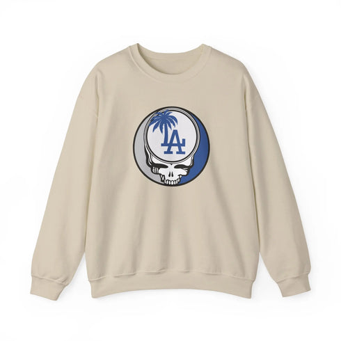 Grateful Dead - Los Angeles Dodgers Grateful Dead Stealie Crewneck Sweatshirt - MLB - StealieShop