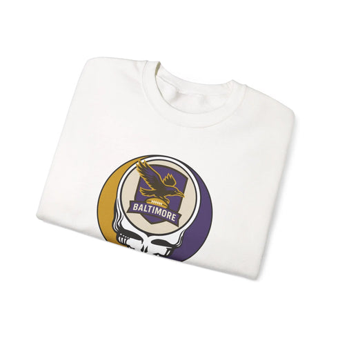 Grateful Dead - Baltimore Ravens Grateful Dead Stealie Crewneck Sweatshirt - NFL - StealieShop