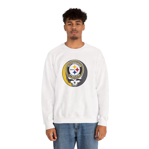 Grateful Dead - Pittsburgh Steelers Grateful Dead Stealie Crewneck Sweatshirt - StealieShop