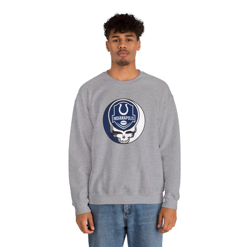 Grateful Dead - Indianapolis Colts Stealie Grateful Dead Crewneck Sweatshirt - NFL - StealieShop
