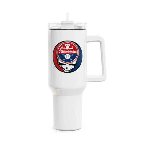 Grateful Dead - Philadelphia Phillies "Fat Man" Tumbler, Double Insulated 40oz Travel Mug - StealieShop