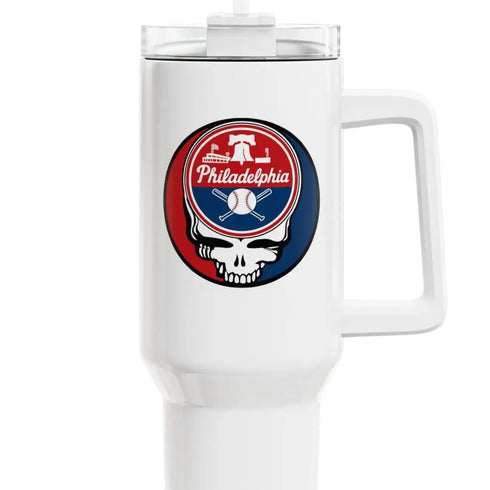 Grateful Dead - The Ballpark Collection: Philadelphia Baseball Edition "Fat Man" Tumbler, Double Insulated 40oz Travel Mug - StealieShop