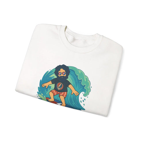 Grateful Dead - Surfing Jerry Life is dead. Crewneck Sweatshirt - StealieShop