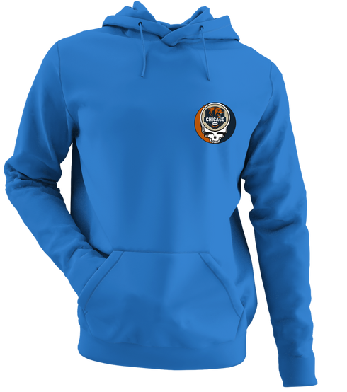 Chicago Football - Premium Grateful Dead Left Chest Hoodie - Heather Royal - 5