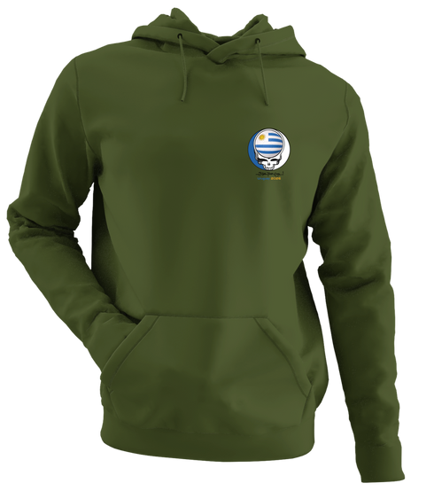 Uruguay FIFA World Cup - Premium Grateful Dead Left Chest Hoodie - Military Green - 7
