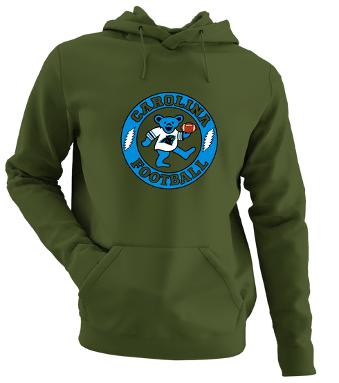 Carolina Football Dancing Bear - Premium Grateful Dead Hoodie - Military Green