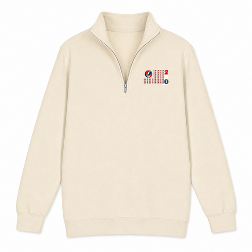 America 250 USA Life is dead. Flag - Premium Grateful Dead Quarter-Zip Pullover - Sand - 2