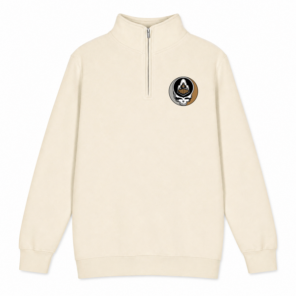 Purdue University - Premium Grateful Dead Quarter-Zip Pullover - Sand - 1