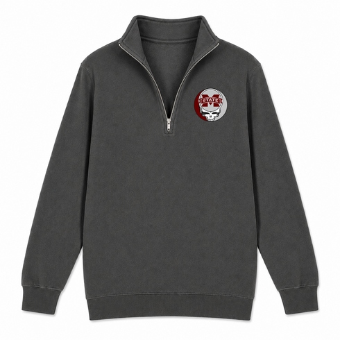 Mississippi State University - Premium Grateful Dead Quarter-Zip Pullover - Charcoal - 6