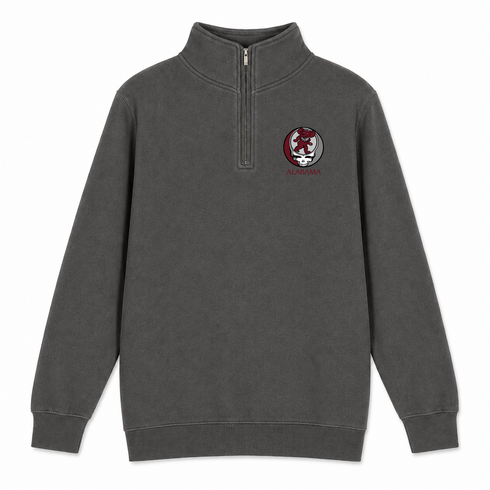 University of Alabama Dancing Elephant - Premium Grateful Dead Quarter-Zip Pullover - Charcoal - 5