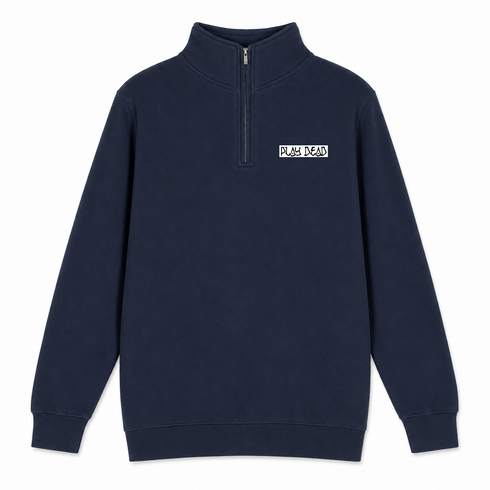 Play Dead - Premium Grateful Dead Quarter-Zip Pullover - Navy - 3