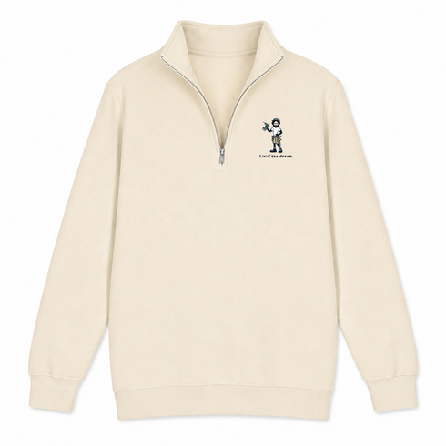 Jerry's Livin' The Dream - Life is dead.® - Premium Grateful Dead Quarter-Zip Pullover - Sand - 2