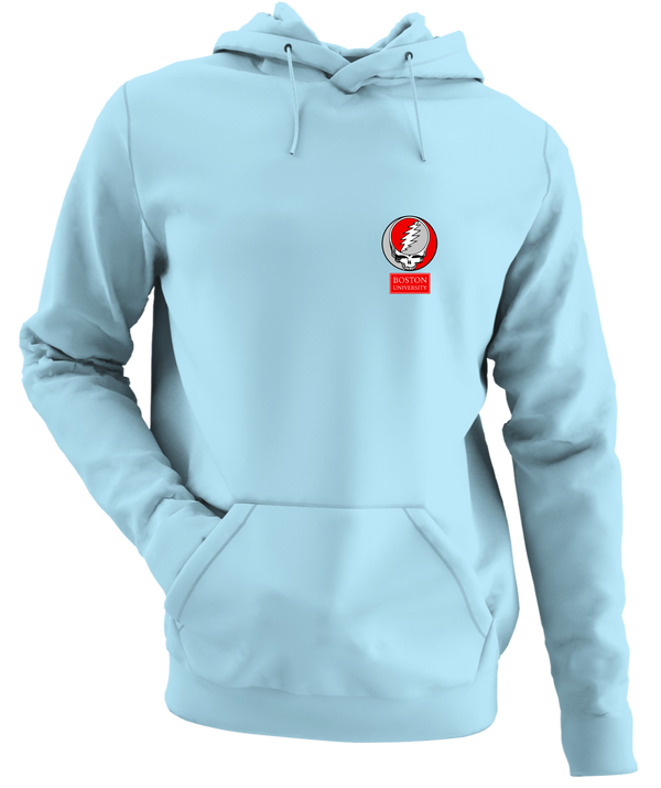 Boston University - Premium Grateful Dead Left Chest Hoodie - Light Blue
