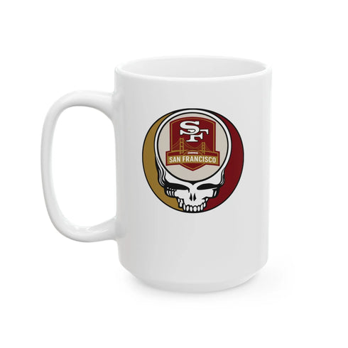 Grateful Dead - San Francisco 49ers Stealie Ceramic Coffee Mug - 15ounce - NFL - StealieShop