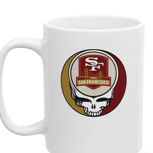 Grateful Dead - The Gridiron Collection: San Francisco Edition Stealie Ceramic Coffee Mug - 15ounce - NFL - StealieShop