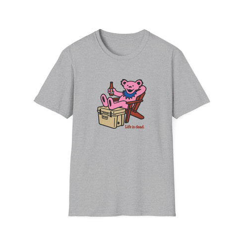 Chillin' Bear - Pink - Life is dead. Grateful Dead T-Shirt