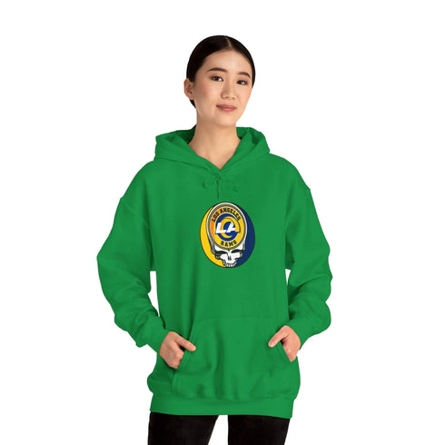 Los Angeles Rams Grateful Dead Hooded Sweatshirt - NFL Fan Apparel - StealieShop