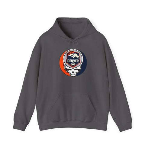 Grateful Dead - Denver Broncos Stealie Grateful Dead Hooded Sweatshirt - NFL - StealieShop
