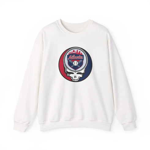 Grateful Dead - Atlanta Braves Stealie Grateful Dead Crewneck Sweatshirt - MLB - StealieShop