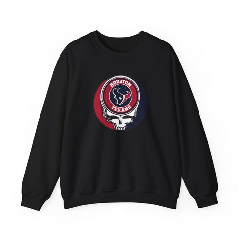 Houston Texans Logo Stealie Grateful Dead Crewneck Grateful Dead Sweatshirt