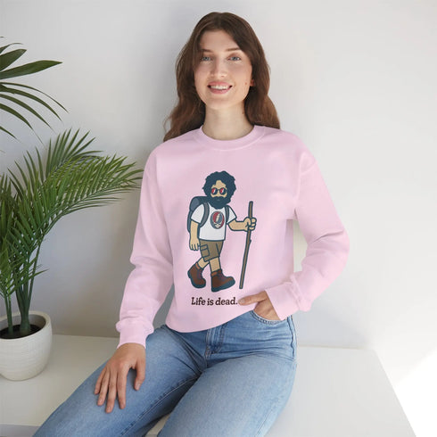 Grateful Dead - Hikin' Jerry | Life is dead. Crewneck Sweatshirt - StealieShop