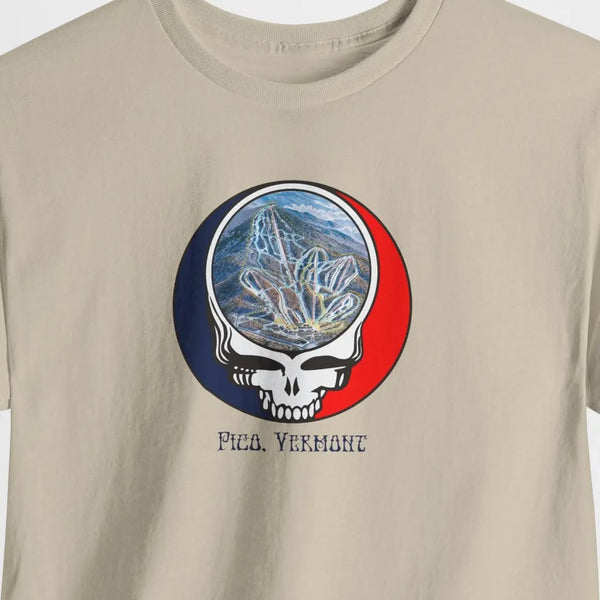 Pico Mountain Trail Map Stealie Grateful Dead T-Shirt