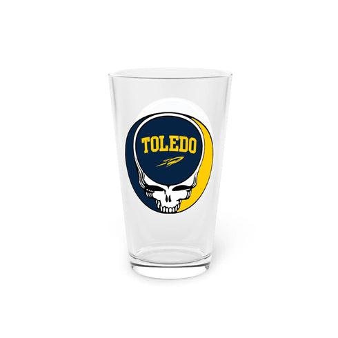University of Toledo Grateful Dead Stealie 16oz Pint Glass Printify