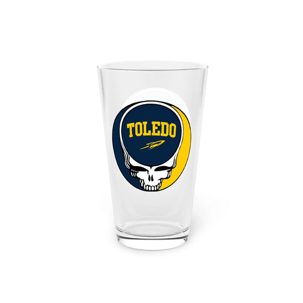 University of Toledo Grateful Dead Stealie 16oz Pint Glass Printify