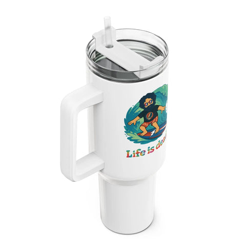 Grateful Dead - Surfin' Jerry - Life is dead. "Fat Man" Tumbler, Double Insulated 40oz Travel Mug - StealieShop