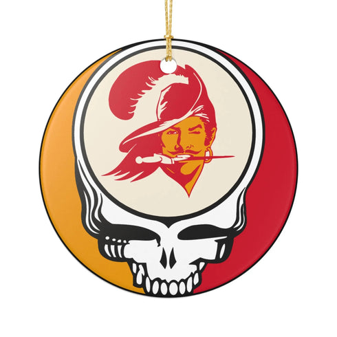 Grateful Dead - Tampa Bay Football Stealie Christmas Ornament - StealieShop